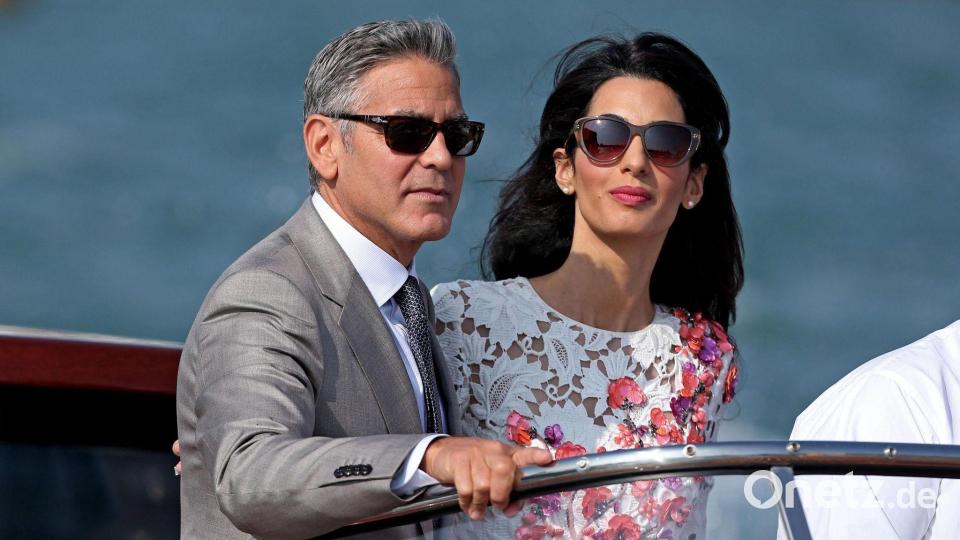 George und Amal Clooney gaben sich in Venedig das Jawort. (Archivbild) Bild: picture alliance / dpa