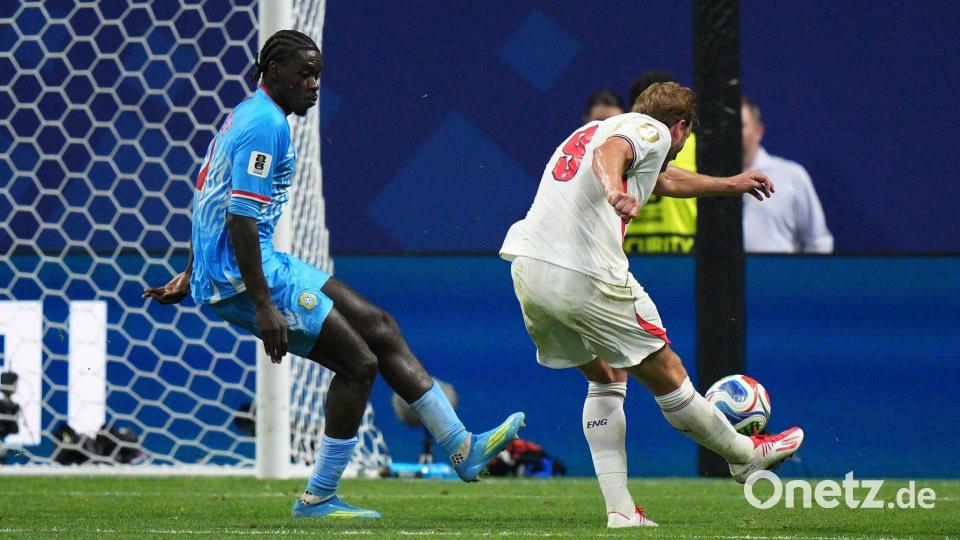 Abschluss mit Killerinstinkt: Harry Kane trifft zum 2:1. Bild: Jacob Kupferman/AP/dpa