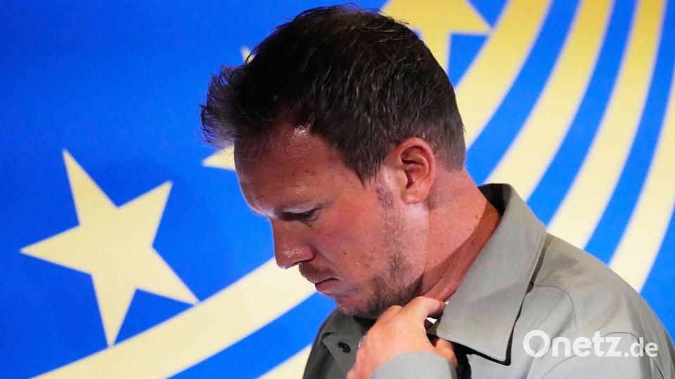 Wohl vor dem Ende als Bundestrainer nach etwas mehr als 1.000 Tagen: Julian Nagelsmann. (Archivbild) Bild: Martin Meissner/AP/dpa