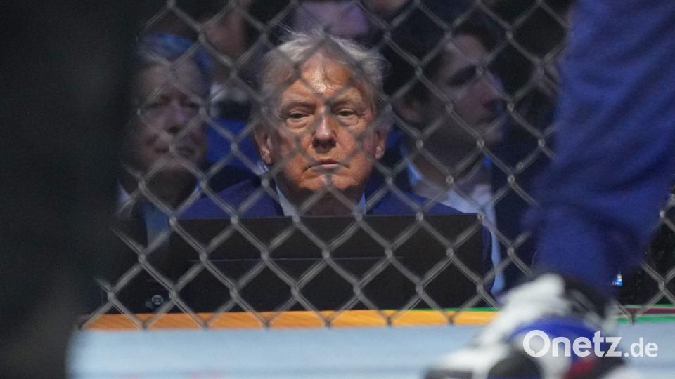Zu einem 80. Geburtstag ließ US-Präsident Donald Trump vor dem Weißen Haus Käfigkämpfe veranstalten (Archivbild). Bild: Alex Brandon/AP Pool photo/dpa