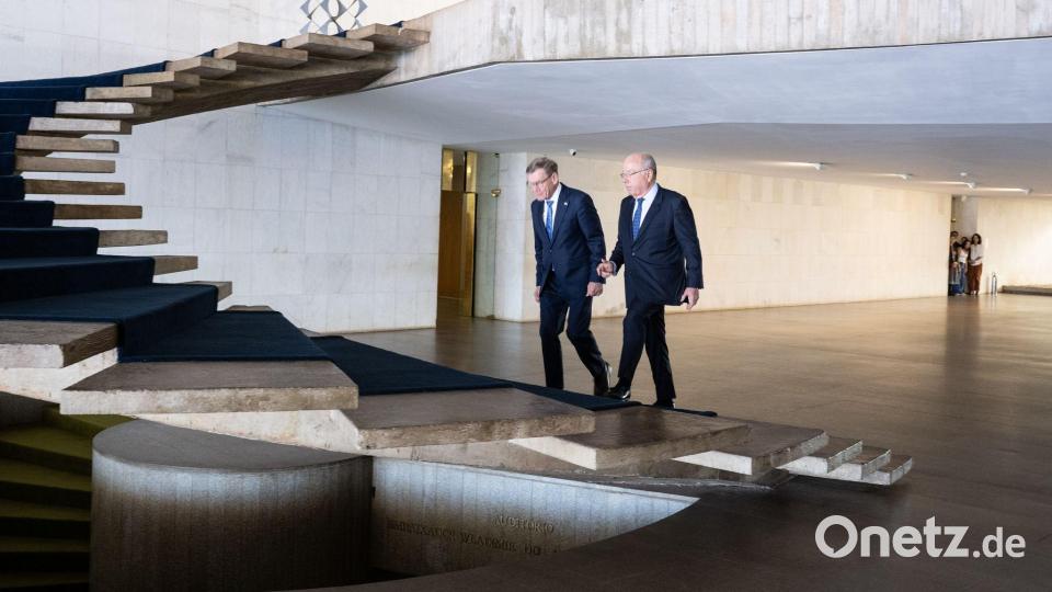 Der deutsche Außenminister Johann Wadephul (CDU) trifft sich in Brasilia mit seinem brasilianischen Amtskollegen Mauro Vieira. Bild: Boris Roessler/dpa