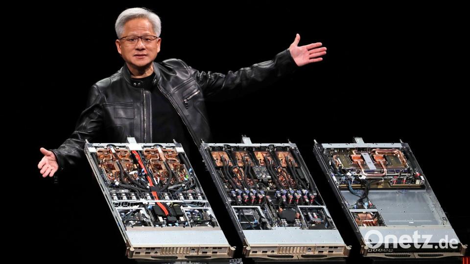 Nvidia-Chef Jensen Huang: Der Chipkonzern ist dank des KI-Booms das wertvollste Börsenunternehmen der Welt (Archivbild) Bild: Chiang Ying-ying/AP/dpa