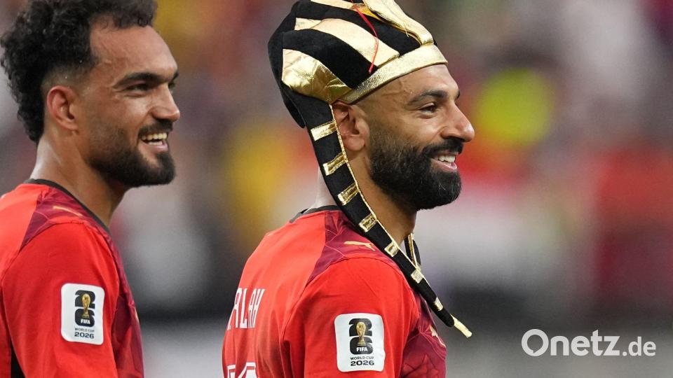 Mohamed Salah freut sich sehr auf das Achtelfinal-Duell mit Messi. Bild: Julio Cortez/AP/dpa