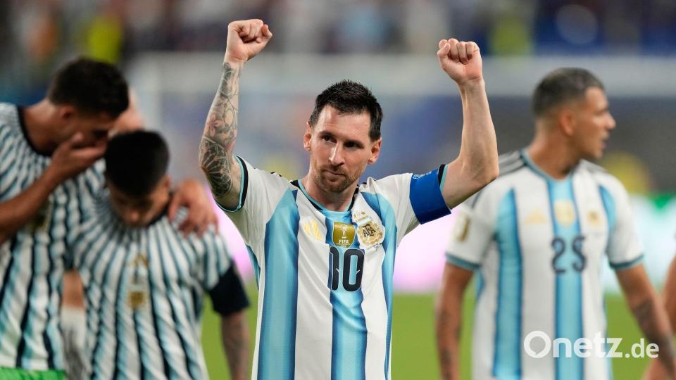 Der Argentinier Lionel Messi jubelt nach dem WM-Spiel gegen Kap Verde. Bild: Rebecca Blackwell/AP/dpa