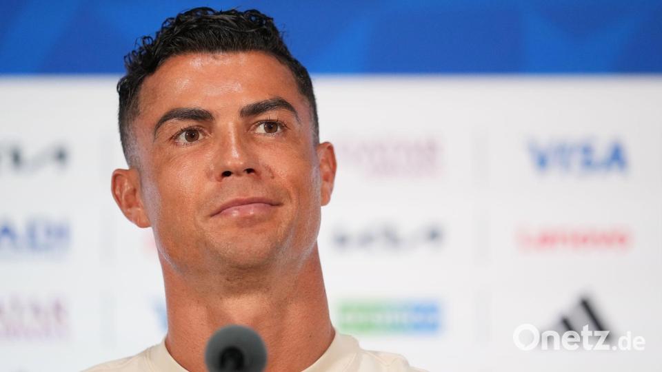 Cristiano Ronaldo spricht bei der Pressekonferenz vor dem Spiel gegen Spanien auch über Kritik an seiner Person. Bild: Julio Cortez/AP/dpa