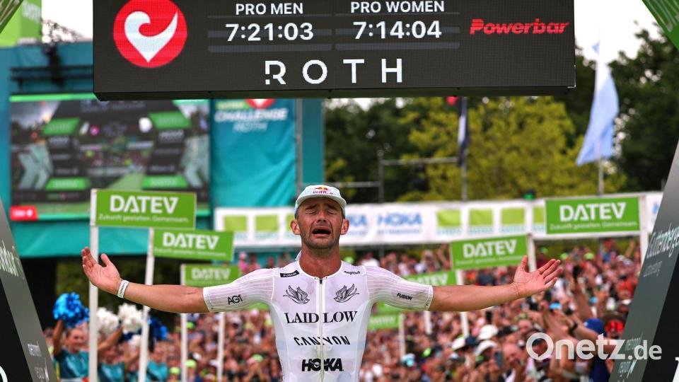Durfte sich in Roth erneut feiern lassen: der Franzose Sam Laidlow. Bild: Daniel Karmann/dpa