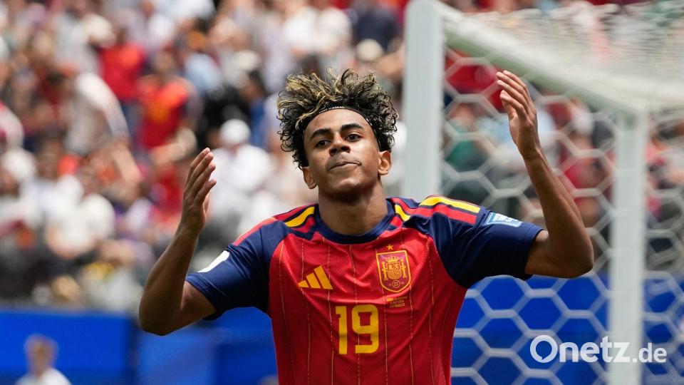 Lamine Yamal kann gegen Portugal nicht nur offensiv spielen. Bild: Andre Penner/AP/dpa