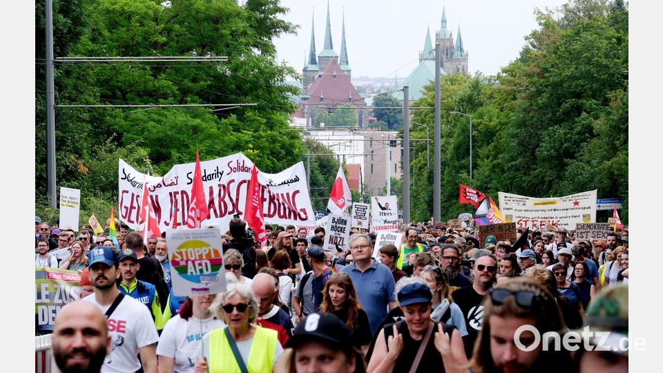 AfD-Gegner mobilisierten Zehntausende. Bild: Sebastian Willnow/dpa