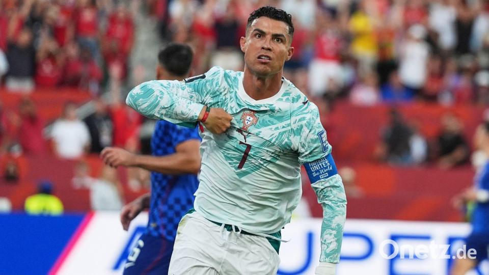 Cristiano Ronaldo bei einem Torjubel während der WM. (Archivbild) Bild: Stephanie Scarbrough/AP/dpa