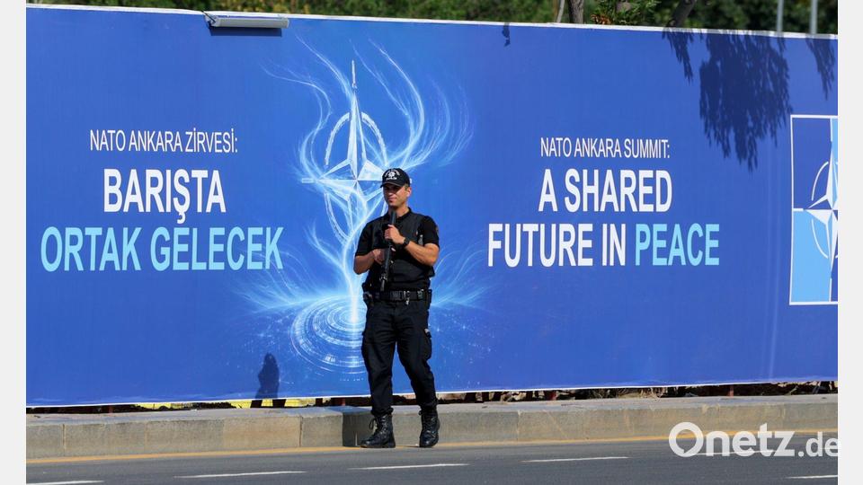 „Eine gemeinsame Zukunft in Frieden“ steht in der Türkei auf Plakaten zum Gipfel: Für die Ukraine ist das derzeit nur ein Traum. (Archivbild) Bild: Riza Ozel/AP/dpa