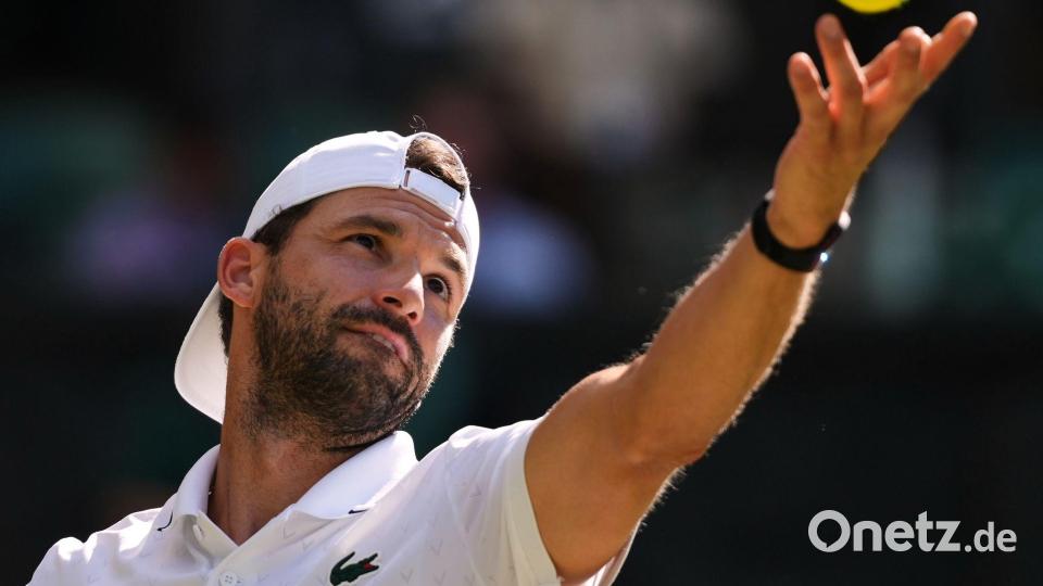 Ein Jahr nach seinem Verletzungsdrama gegen Jannik Sinner war es für Grigor Dimitrow eine emotionale Wimbledon-Teilnahme. Bild: Kirsty Wigglesworth/AP/dpa