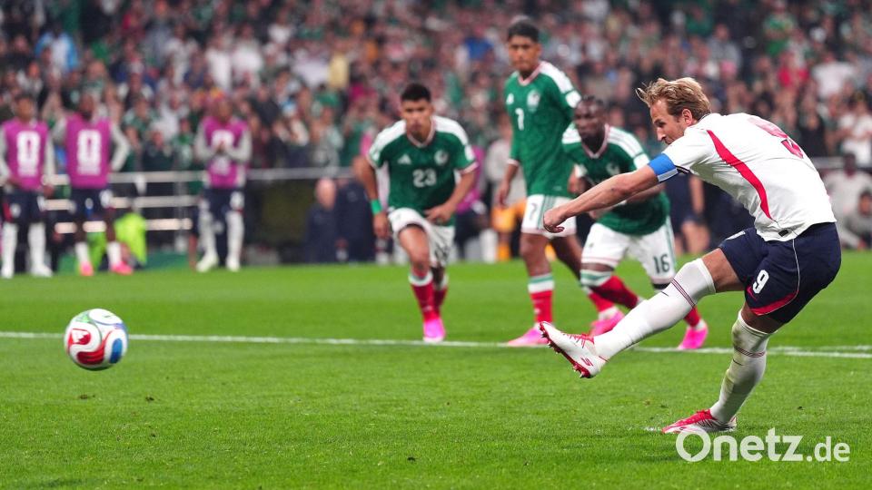 Harry Kane behielt beim Elfmeter die Nerven. Bild: Bradley Collyer/PA Wire/dpa