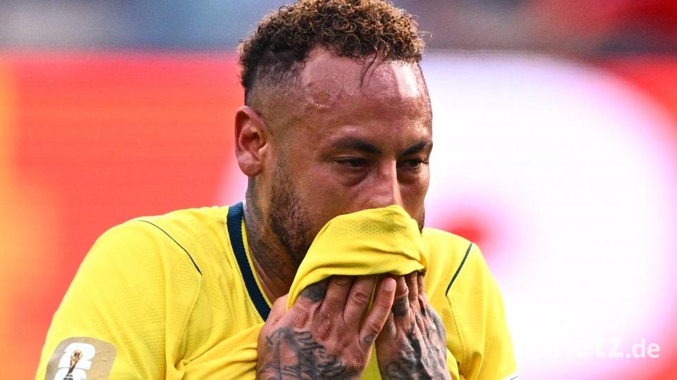 Tränenreiches Ende: Für Brasilien und Neymar ist Schluss bei der WM. Bild: Tom Weller/dpa
