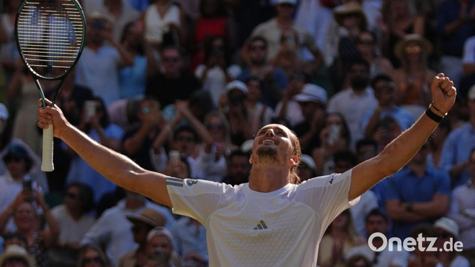 Erstmals in einem Wimbledon-Viertelfinale: Alexander Zverev. Bild: Maja Smiejkowska/AP/dpa