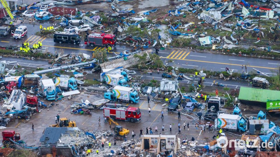 Große Verwüstungen in der Provinz Hubei. Bild: Wu Zhizun/XinHua/dpa