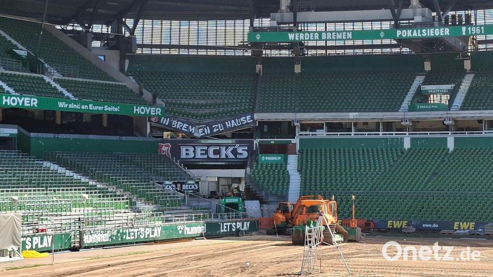 Ein Blick auf den Schaden im Weserstadion. Bild: Kai Moorschlatt/dpa