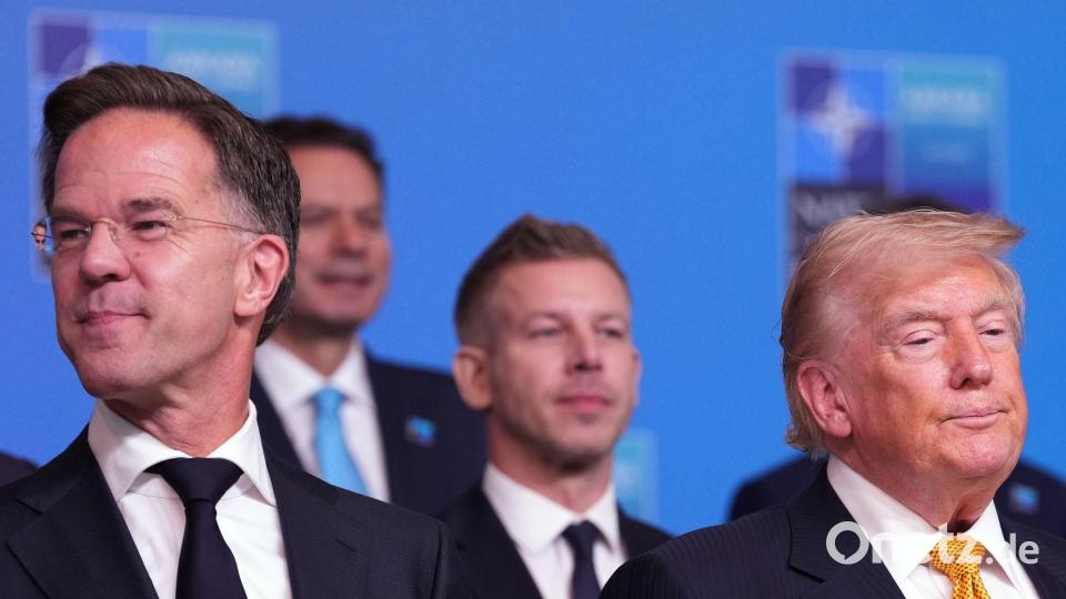 Rutte und Trump: Zwischen den beiden kam es zu einem ungewöhnlichen Schlagabtausch. Bild: Francisco Seco/AP/dpa