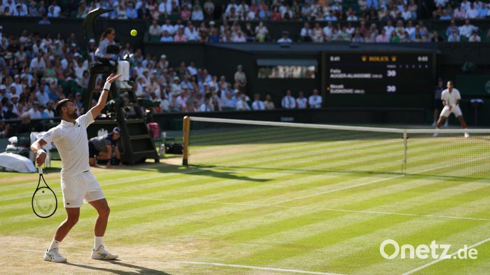 Zwei Siege trennen Novak Djokovic noch von seinem 25. Grand-Slam-Titel. Bild: Kirsty Wigglesworth/AP/dpa