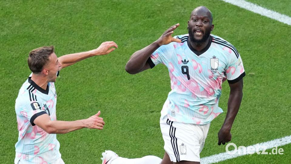 Lukaku bejubelt das 4:1 gegen die USA. Bild: Nick Didlick/AP/dpa