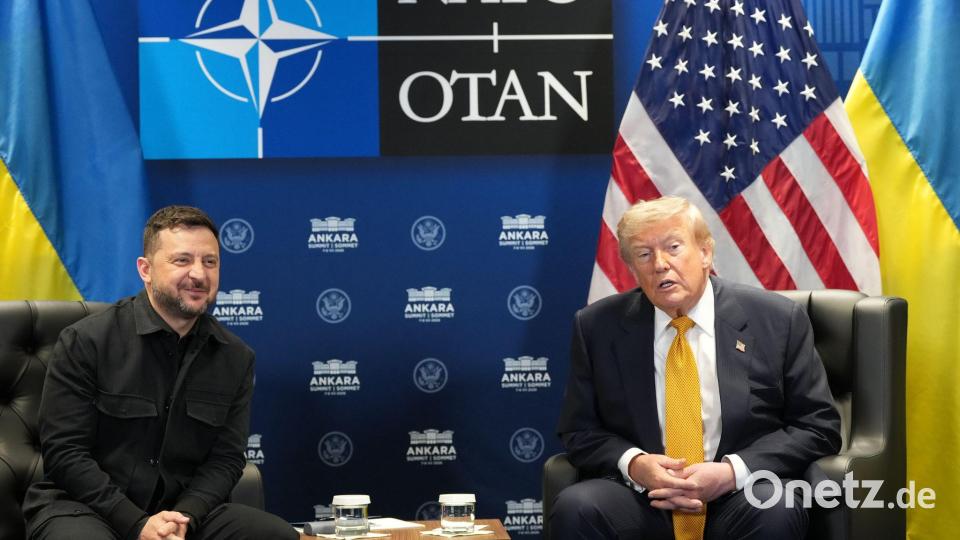 Trump sagt Selenskyj eine Lizenz für Patriot-Flugabwehrraketen zu. (Archivbild) Bild: Alex Brandon/AP/dpa