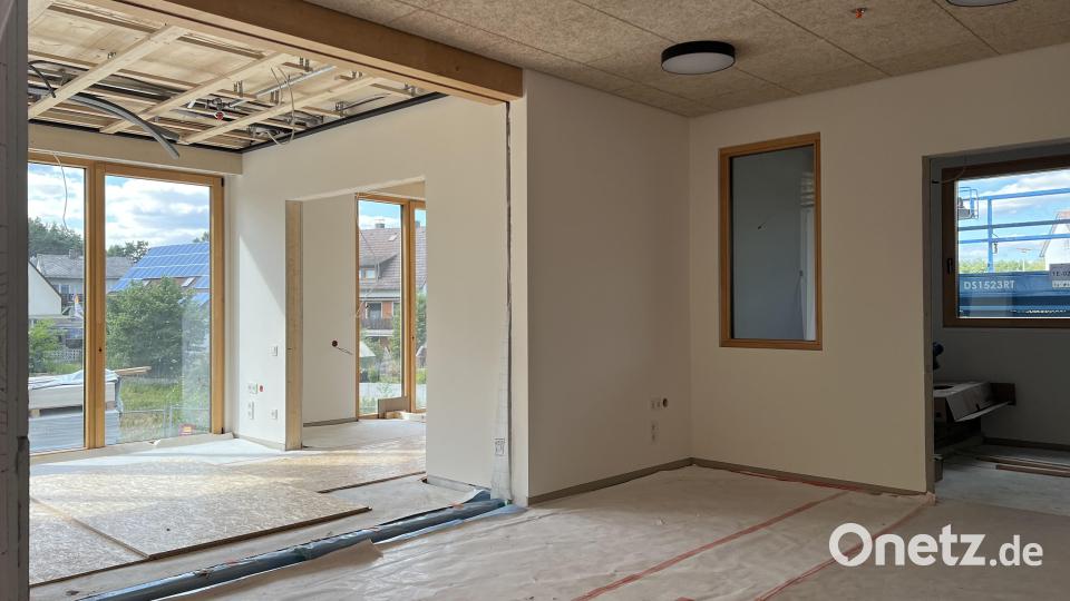 Ein Blick in den neuen Kindergarten, der gerade auf dem Alia-Areal in Weiherhammer entsteht. Bild: juh