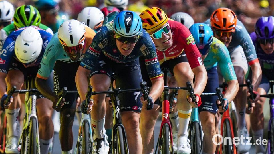 Es war der zweite Massensprint der Tour. Bild: Thibault Camus/AP/dpa
