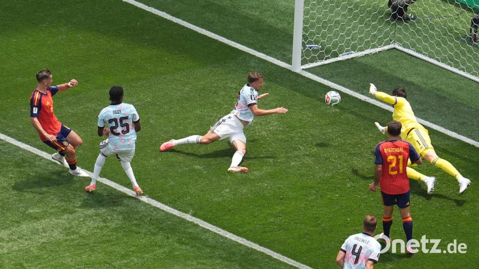 Fabián Ruiz traf zum 1:0 für Spanien. Bild: Marcio J. Sanchez/AP/dpa