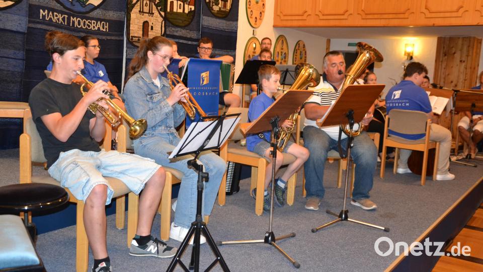 Prächtig spielten die Schülerinnen und Schüler der Musikschule Moosbach beim Serenaden-Abend im Rathaussaal auf. Bild: Peter Garreiss