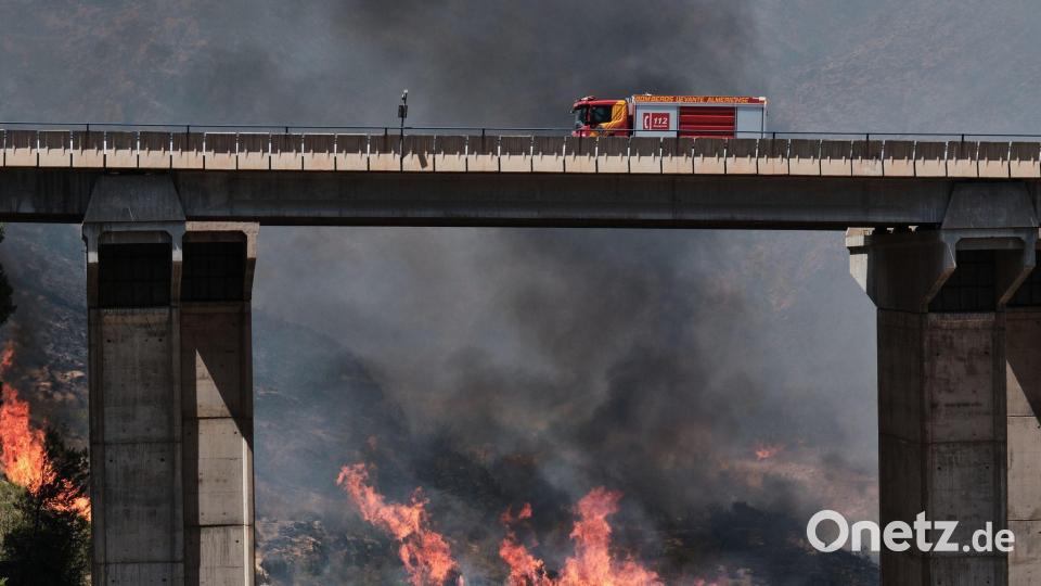 Rund 500 Einsatzkräfte sind im Einsatz. Bild: Gregorio Marrero/AP/dpa