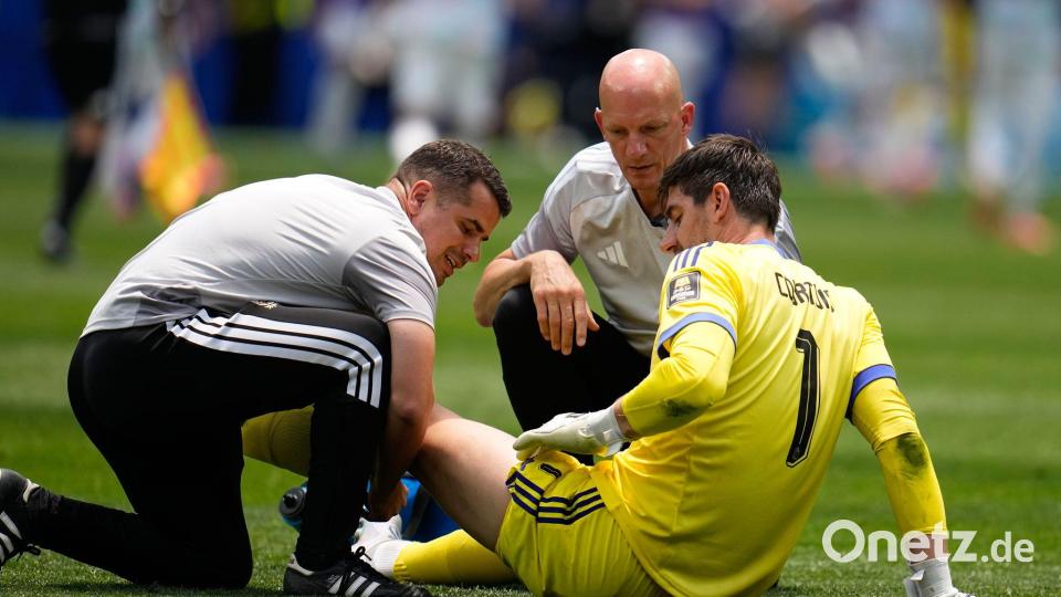 Bitte Verletzung für Belgien: Thibaut Courtois. Bild: Gregory Bull/AP/dpa