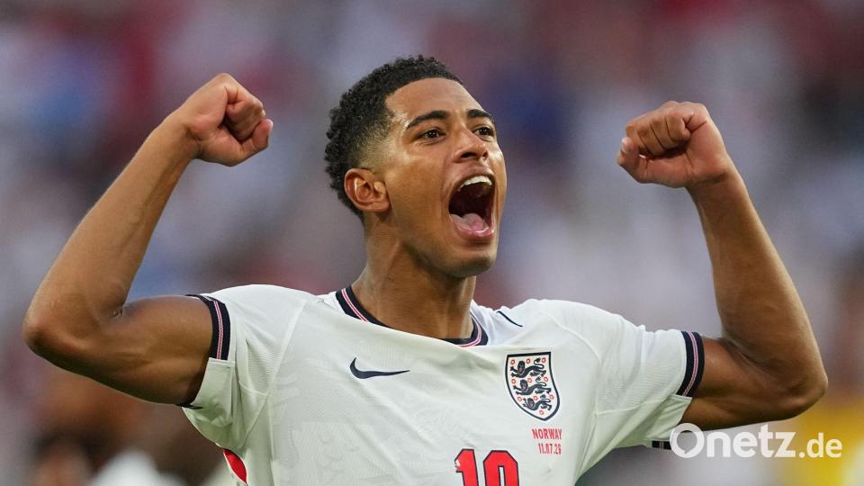 Jude Bellingham traf doppelt für England. Bild: Julio Cortez/AP/dpa