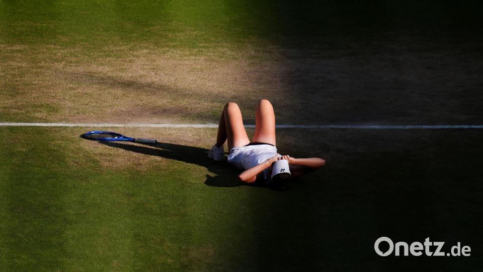 Der Moment nach dem endlich verwandelten Matchball. Bild: John Walton/PA Wire/dpa
