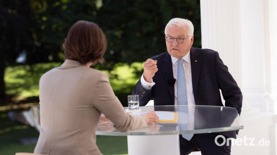 Bundespräsident Frank-Walter Steinmeier im ZDF-Sommerinterview Bild: Ben Knabe/ZDF/dpa