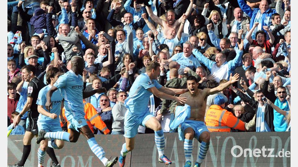 Sergio Agüero schießt Manchester City 2012 zur Meisterschaft. (Archivbild) Bild: picture alliance / dpa