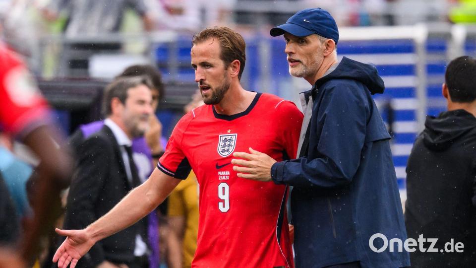 Tuchel und Kane: Der Trainer (r) und sein Superstar. (Archivbild) Bild: Tom Weller/dpa