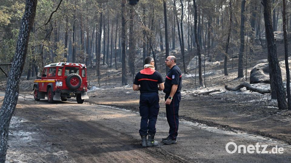 Ein freiwilliger Feuerwehrmann hat eingeräumt, im Wald von Fontainebleau Feuer gelegt zu haben. Bild: Emma Da Silva/AP/dpa