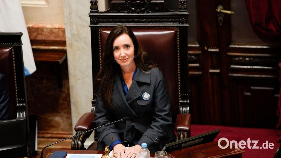 Die rechte Vizepräsidentin Villarruel kann den Falkland-Krieg nicht vergessen (Archivbild) Bild: Natacha Pisarenko/AP/dpa
