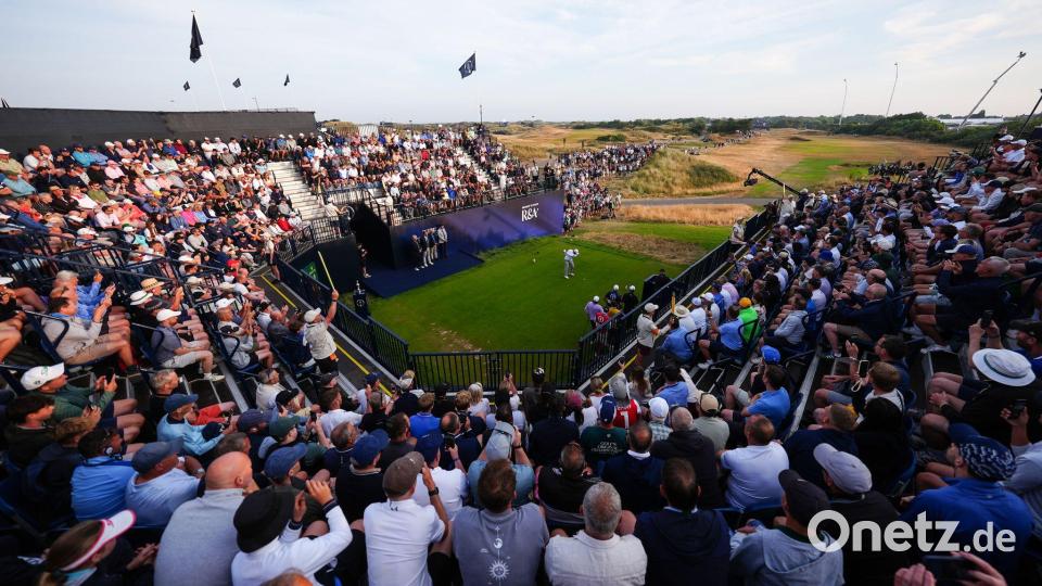 Der Engländer Matthew Baldwin eröffnete die British Open mit dem ersten Abschlag. Bild: David Davies/PA Wire/dpa
