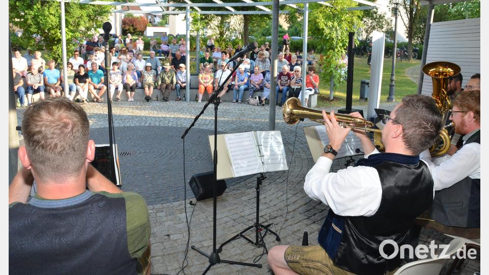 Mehr als 200 Besucher strömten in den Generationenpark, wo die „Rüscherl-Muse“ nach zweijähriger Pause wieder bei der Vohenstraußer Sommerserenade gastierte. Bild: Elisabeth Dobmayer