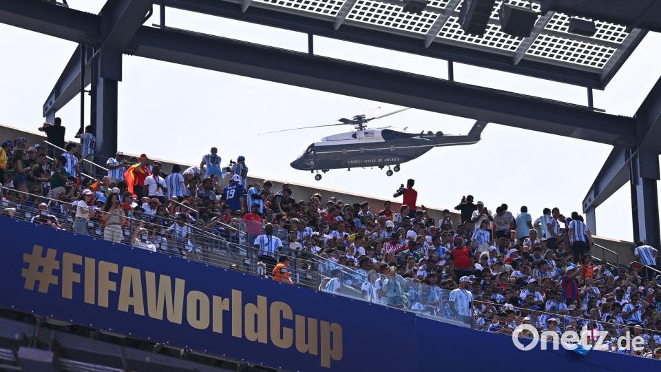 WM-Finale 2026: Hubschrauber über Stadion in East Rutherford Bild: Tom Weller/dpa