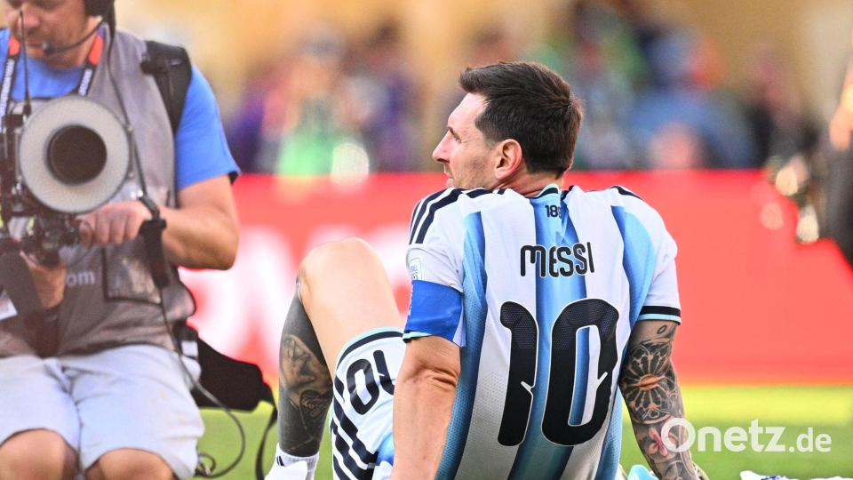 Titeltraum geplatzt: Messi nach dem Abpfiff in East Rutherford. Bild: Tom Weller/dpa