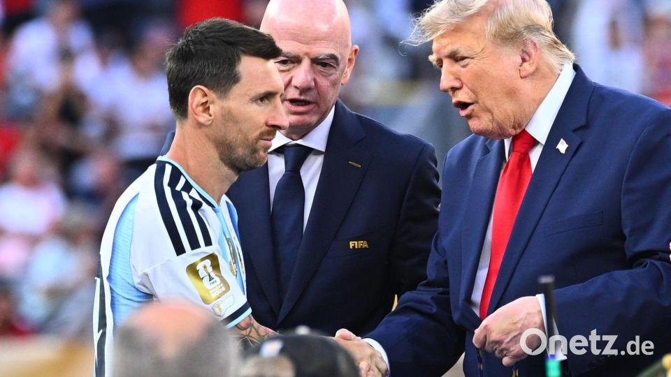 Werden Silber und Trumps Handschlag Messis letzte Momente im Nationaltrikot bleiben? Bild: Tom Weller/dpa