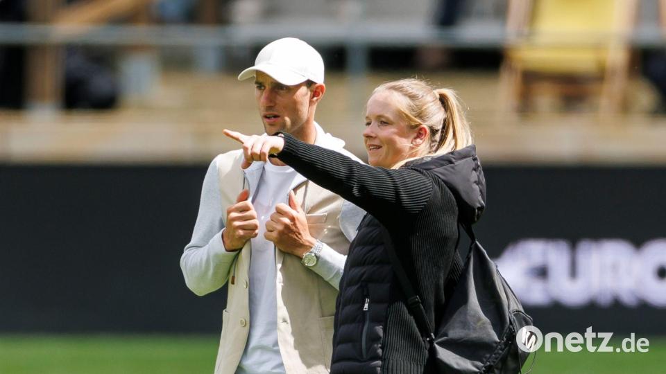 Sophie Hinners und Richard Vogel geben sich trotz Trennung weiter Tipps. Bild: Stefan Lafrentz/dpa