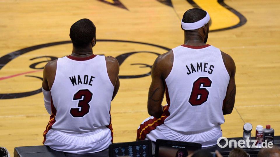 Gemeinsam erreichten Wade und James viermal die NBA-Finals. Bild: Rhona Wise/dpa