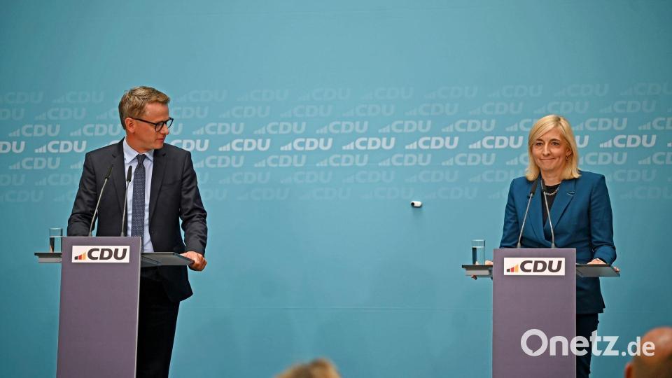 Sollen Gesundheitsminister und Kanzleramtsministerin werden: Linnemann und Warken. Bild: Helena Dolderer/dpa