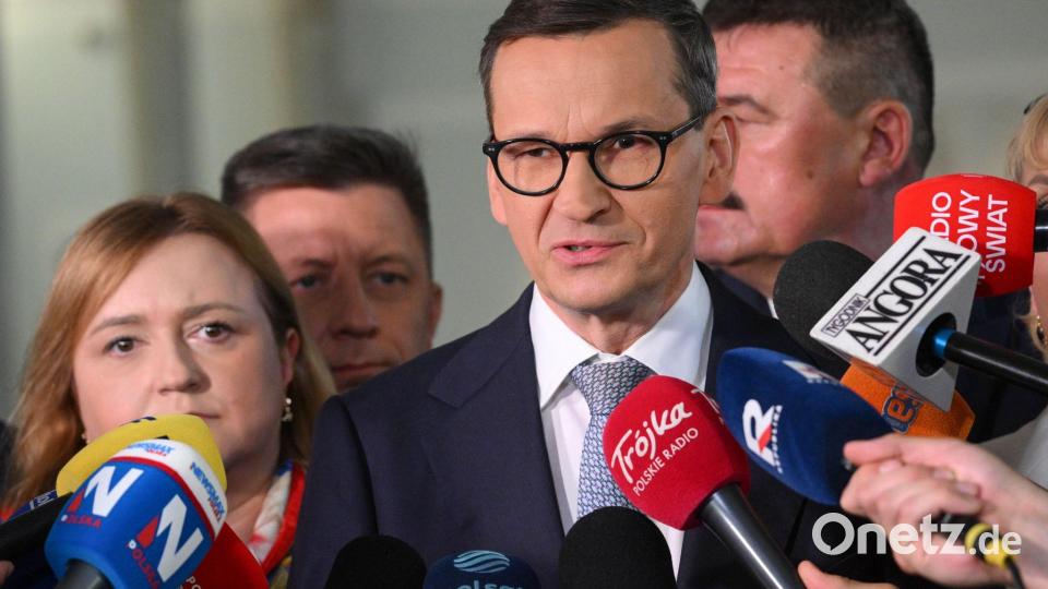 Polens Ex-Regierungschef Mateusz Morawiecki verlässt mit einer Gruppe von Abgeordneten die PiS. Bild: Radek Pietruszka/PAP/dpa