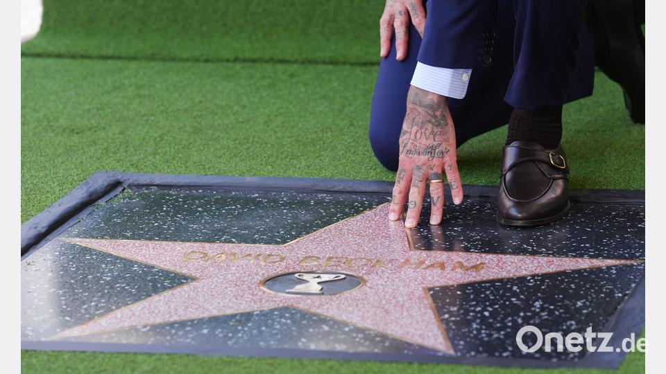 Der frühere englische Fußball-Star David Beckham enthüllte im Juni seine Plakette. (Archivfoto) Bild: Chris Pizzello/Invision/AP/dpa