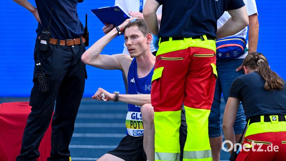 Potye musste nach seinem Missgeschick behandelt werden, wurde aber trotzdem Meister. Bild: Sven Hoppe/dpa