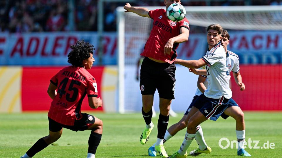 Umkämpfter Test: Wiesbaden empfing den FC Bayern. Bild: Uwe Anspach/dpa