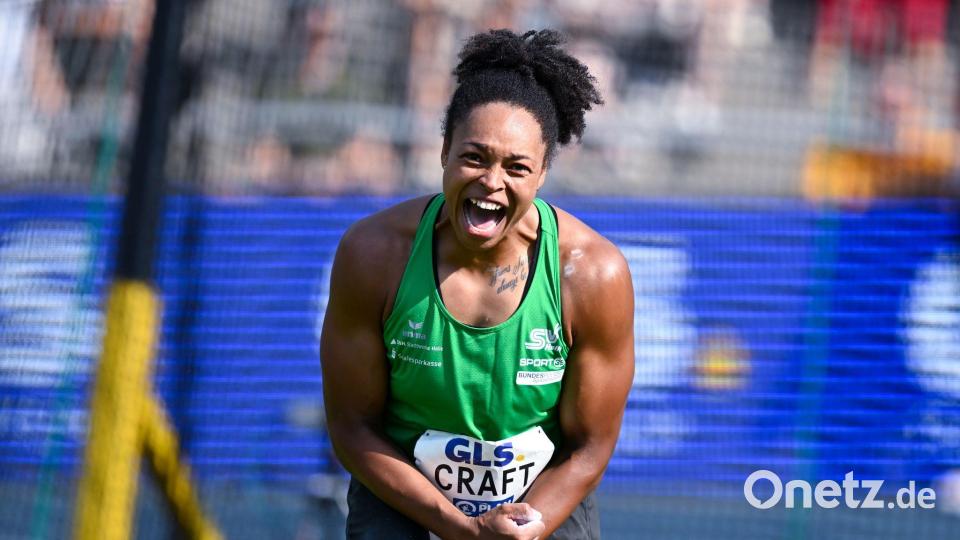 Shanice Craft siegte mit starker Weite im Diskuswurf. Bild: Sven Hoppe/dpa